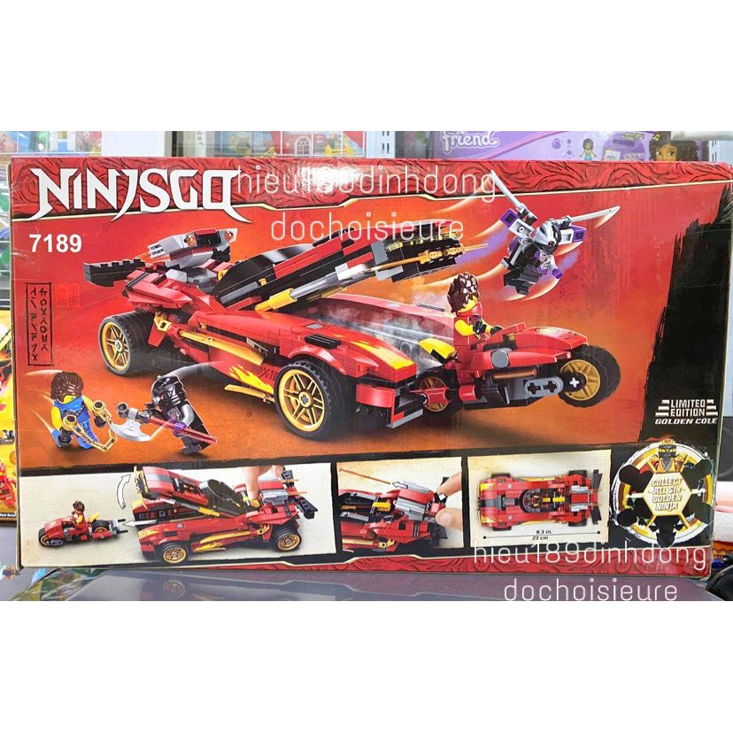 Lắp ráp xếp hình Lego Ninjago 71737 , 7189 : X-1 Ninja Charger - SIêu xe chiến đấu của KAI 588 mảnh