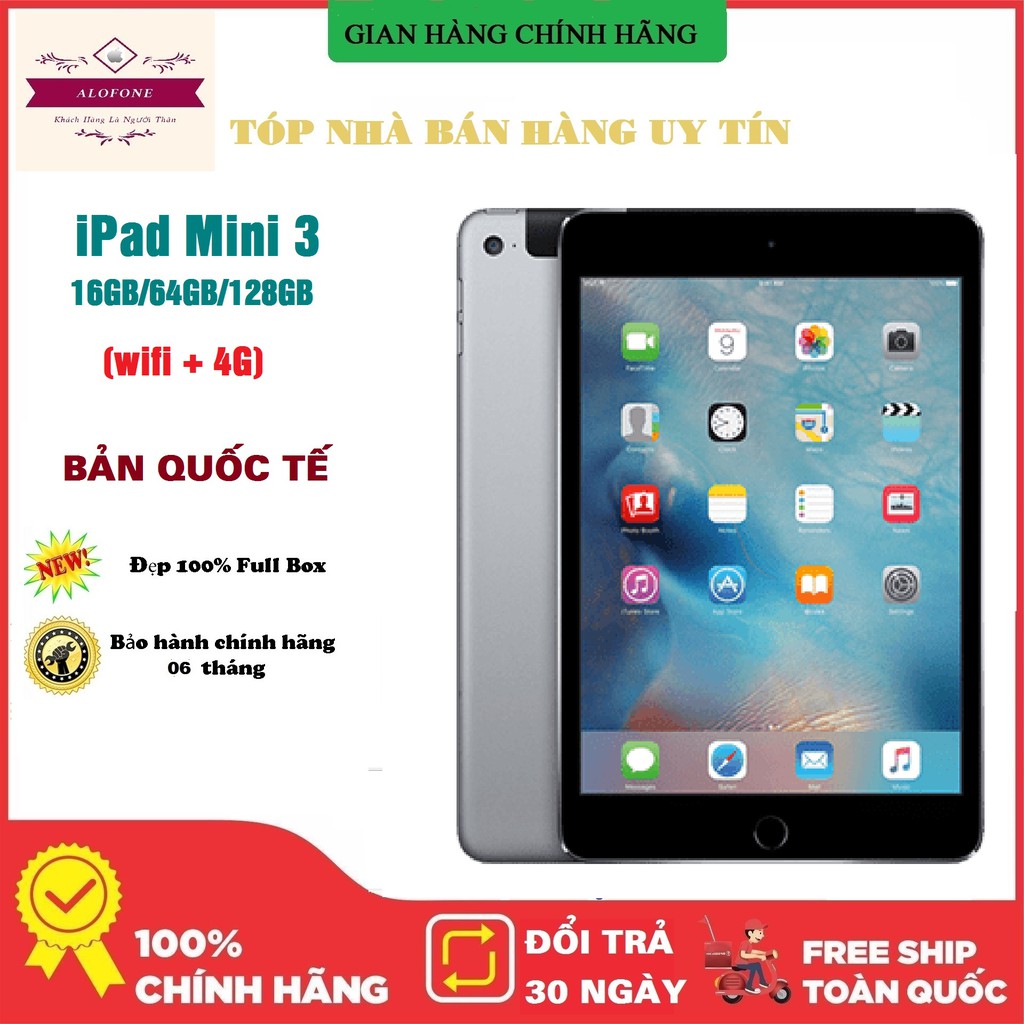 iPad Mini 3 (Wifi + 4G) - 16G /64G /128G Zin Đẹp 99% - Nhận Diện Vân Tay | BigBuy360 - bigbuy360.vn