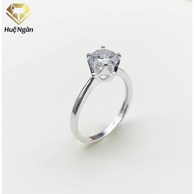 Nhẫn bạc 925 Huệ Ngân - 4 chấu trơn không đính đá RR1256
