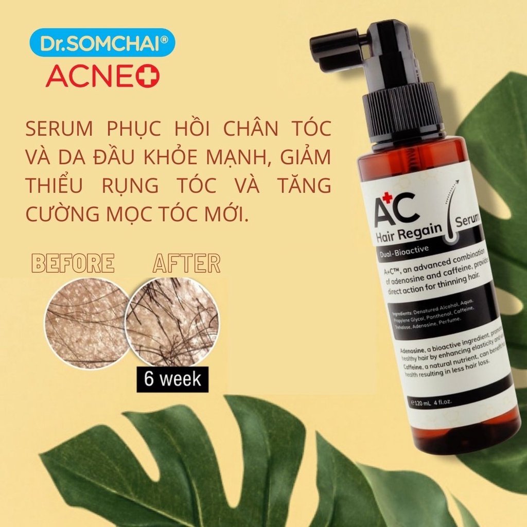 Serum DR.SOMCHAI A+C HAIR REGAIN kích thích mọc tóc, phục hồi tóc hư tổn và bảo vệ da đầu