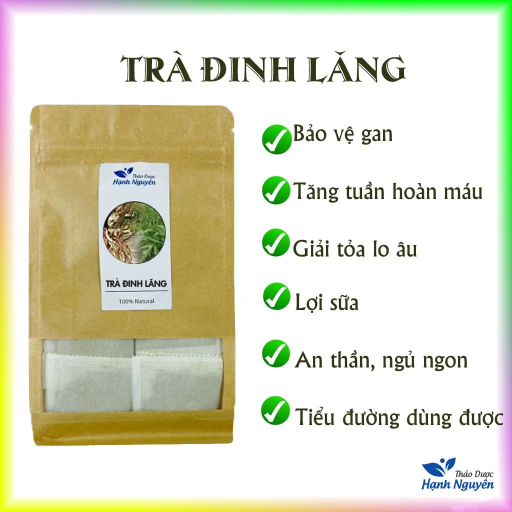 Trà đinh lăng túi lọc, 50 túi x 3g, trà an thần, mát gan, thanh nhiệt, ngủ ngon - Thảo dược hạnh nguyên