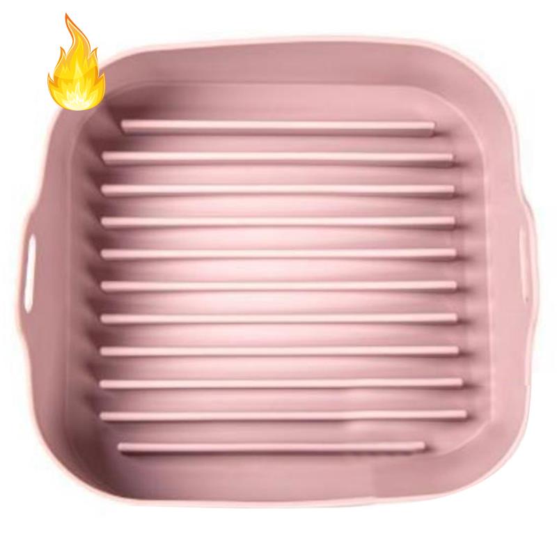 Nồi Chiên Không Khí Bằng Silicone Đa Năng Phụ Kiện Cho Nồi Chiên Không Dầu/Bánh Mì/Bánh Mì/Nướng Bánh Mì/Nồi Nướng (Màu Hồng)