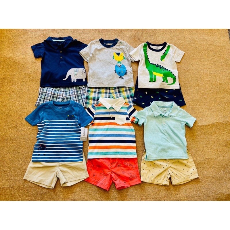 [Size 4T] Áo thun, quần đùi Carters bé trai xuất dư