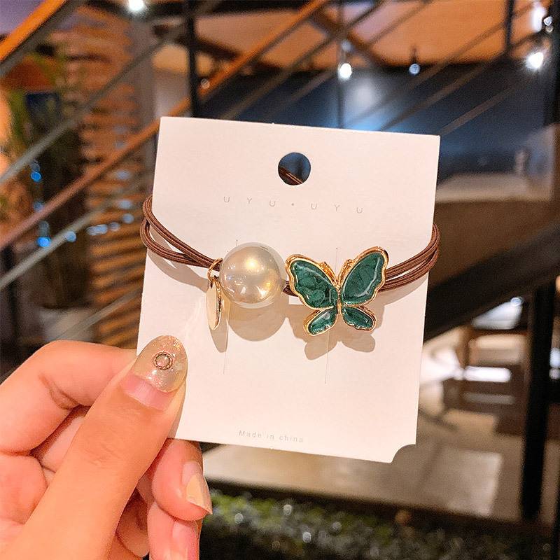 Trái cây Màu sắc Dây đơn giản Đầu tóc Dây Seson Mũ nữ Super Fairf Cao Đàn hồi Gluten Sweet Butterfly Hair Phụ kiện