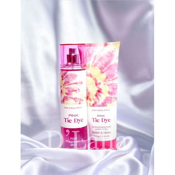 Bộ sản phẩm Tắm Dưỡng Xịt thơm toàn thân Bath and Body Works - PINK TIE DYE