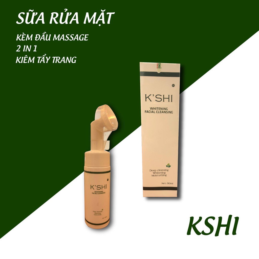 fo555 MUA sữa rửa mặt trắng da kiêm nước tẩy trang K’SHI whitening facial cleansing 150ml chính hãng