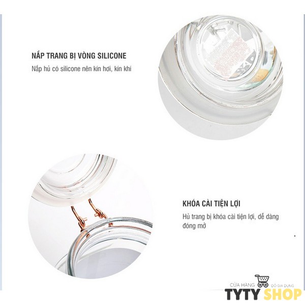 Hủ thủy tinh Sodalime Lock&Lock nhiều kích cỡ 700ml 900ml 1.4L 2L LLG515 LLG516 LLG517 LLG518