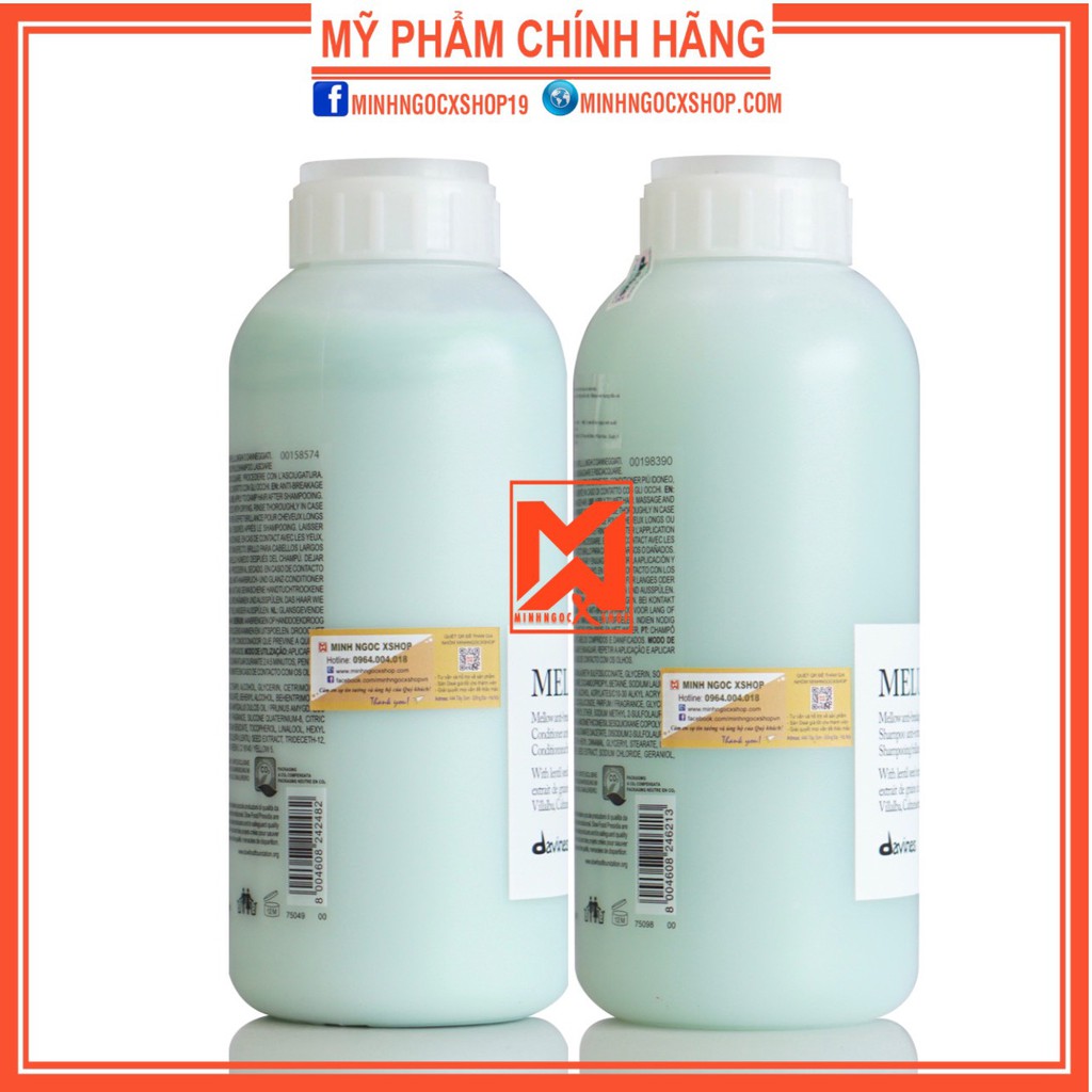 Dầu gội xả dành cho tóc dài và hư tổn DAVINES MELU 1000ml chính hãng