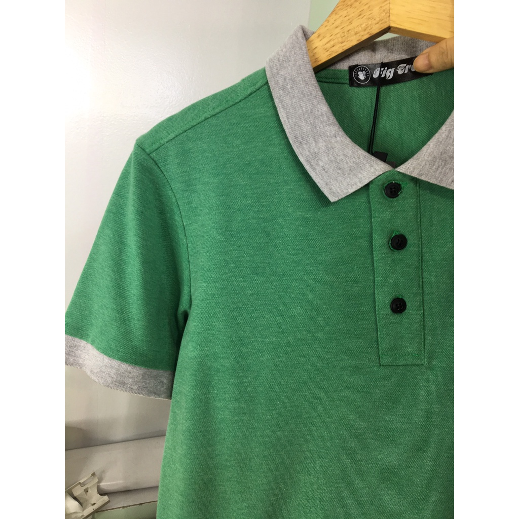 set thun polo FIGTREE màu xanh két đốm( kèm video cận cảnh)