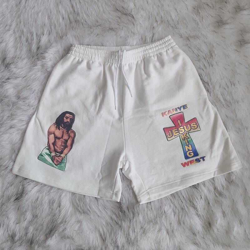 Bán Chạy!F &amp; X Quần Short Thể Thao KANYEWEST Kanye Phong Cách Kanye IS KING Giới Hạn In Chữ Thập Tập Boxing Quyến Rũ