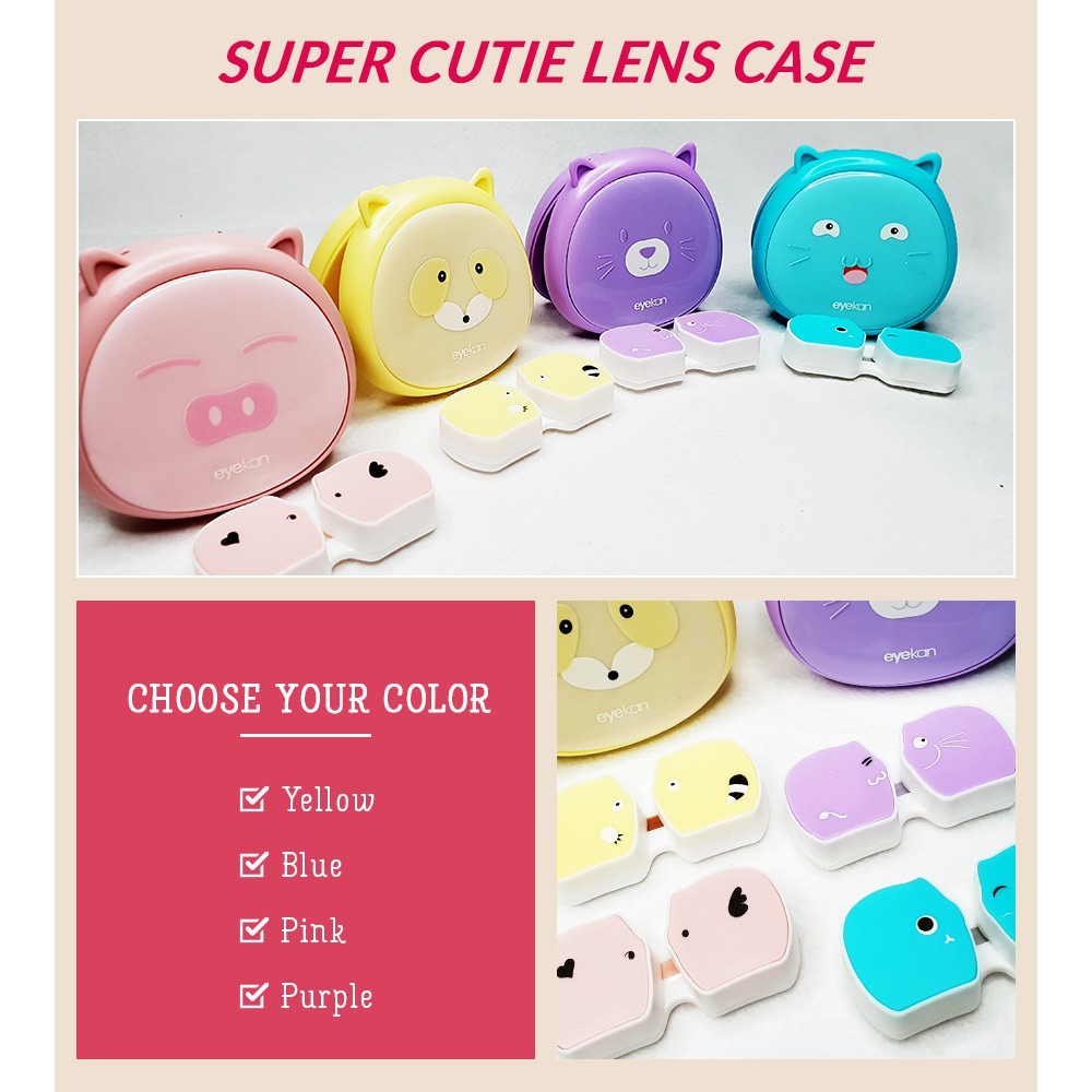 Set lens case ANN365 LENS hình thú có tai đủ màu