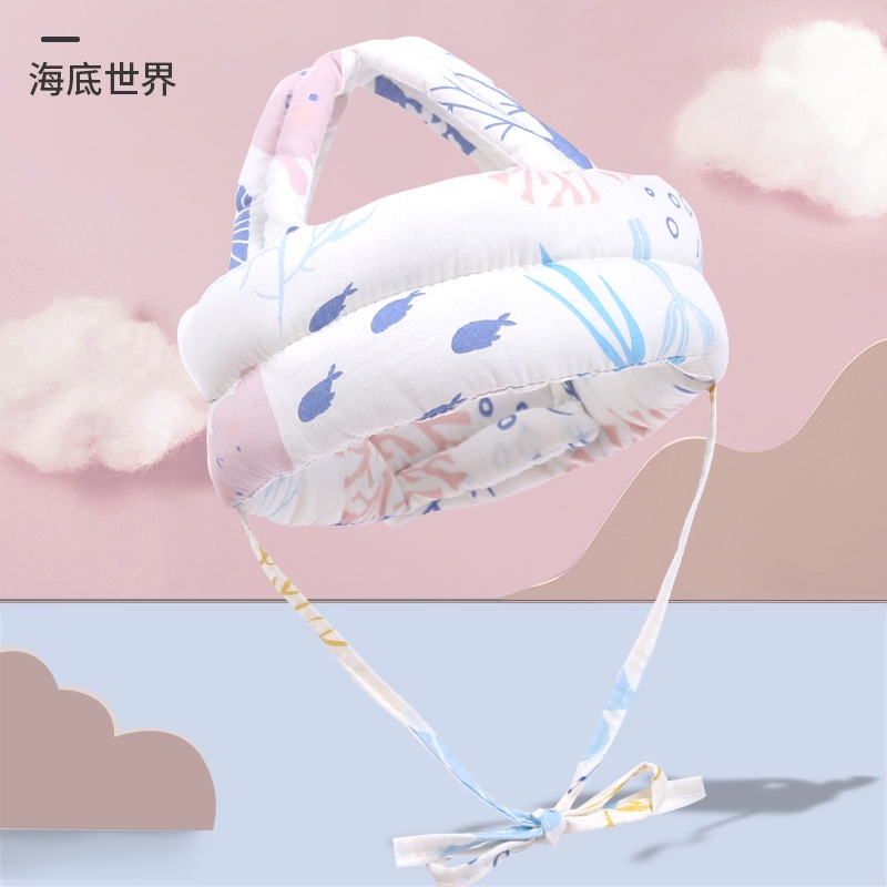 Mũ bảo hiểm cho bé tập đi, chống ngã cho bé, Mũ bảo vệ chống va chạm đầu tập đi điều chỉnh kích thước -Babibu