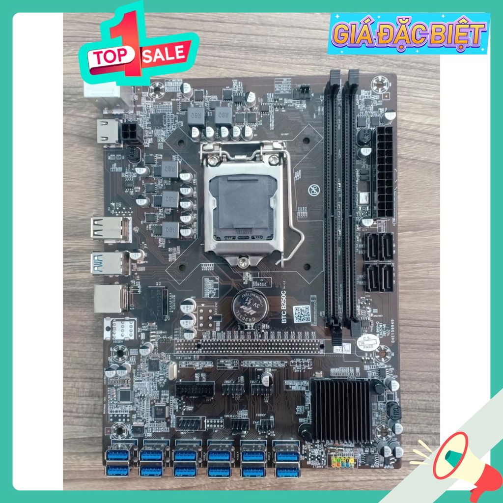 Main đào 12 chân cắm usb chạy B250C 12P new LGA 1151