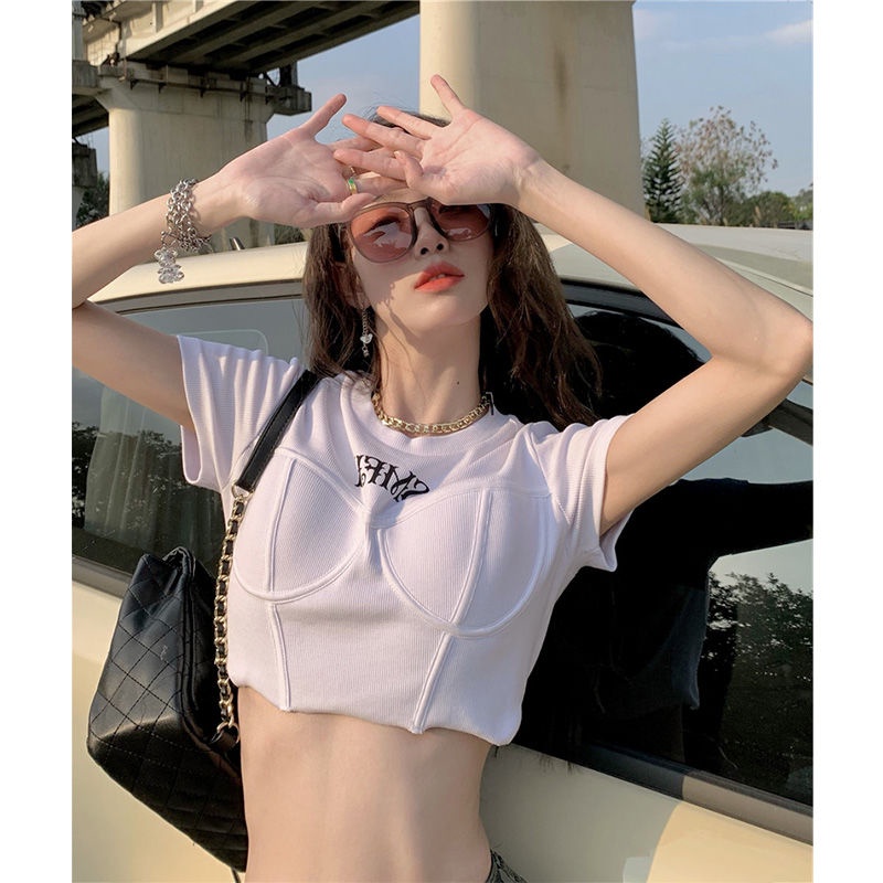 Áo thun croptop COZOKC ngắn tay đơn giản thời trang dễ phối đồ