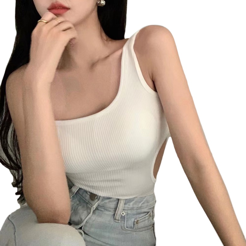 Yoi Áo Crop Top Lệch Vai Có Đệm Mút Cắt Eo Gợi Cảm Cho Nữ Ve