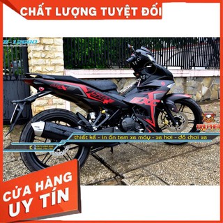 Tem Trùm Xe Exciter 150 MX Đen Đỏ