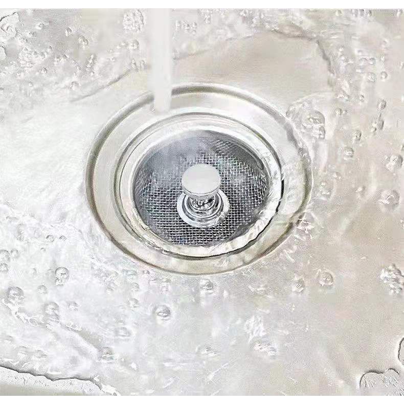 Giỏ Lọc Rác Inox Cao Cấp Đậy Bồn Rửa Chén Bát Thoát Nước Nhanh, Rọ Lọc Rác Bồn Rửa Chén Bát, Có Núm Chặn - LOKING