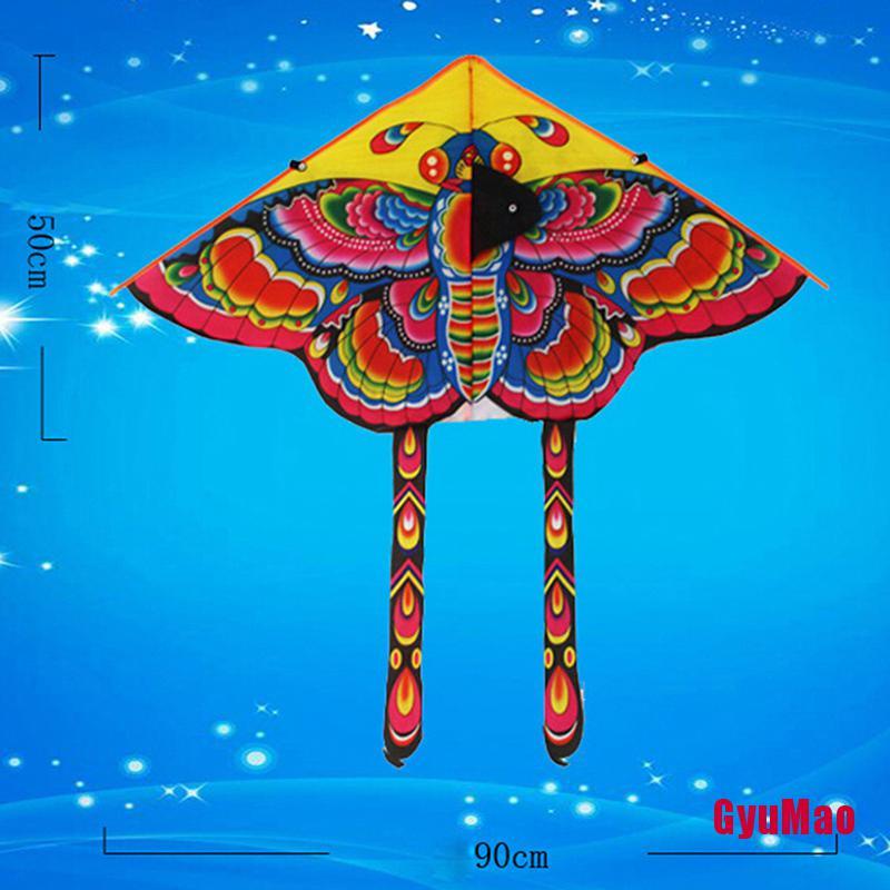 1 Bộ Diều Hình Bướm Đuôi Dài 90*50cm Có Tay Cầm Cho Hoạt Động Ngoài Trời