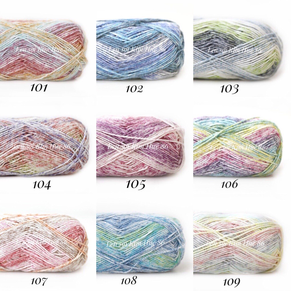 Len Baby Yarn màu loang cuộn 40g