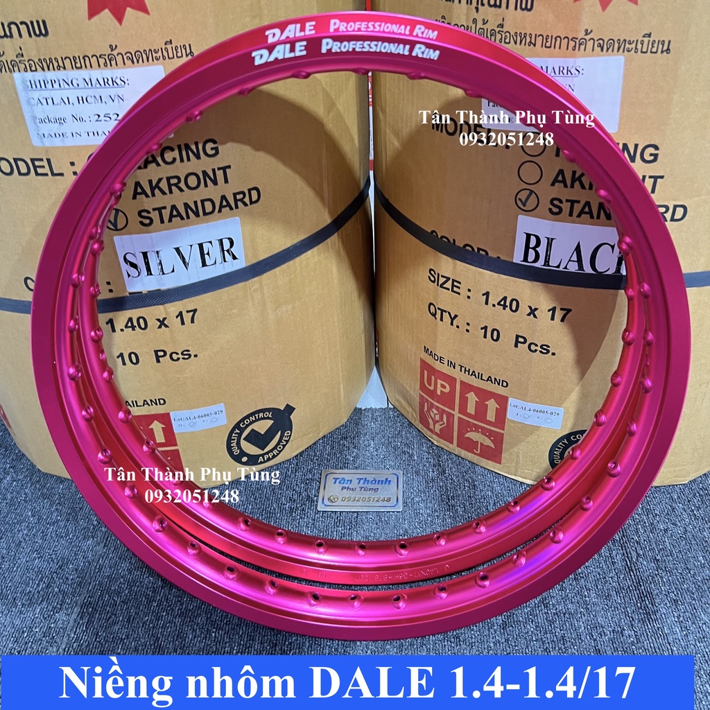 Niềng Nhôm DALE  Thái 1.4-1.4/17- 1 cặp