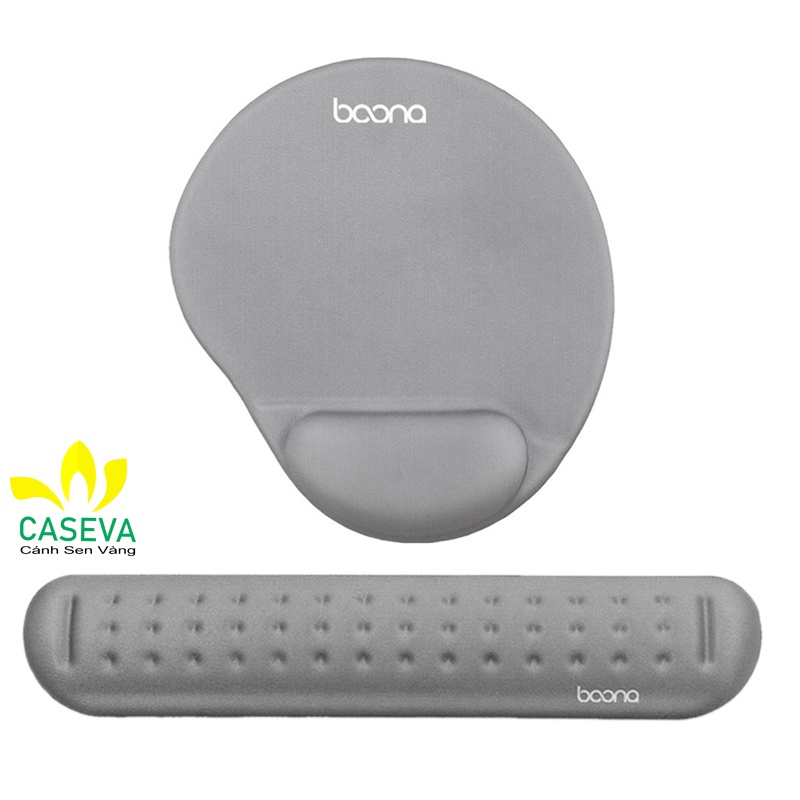Combo Bộ Lót Chuột Silicon + Đệm Kê Bàn Phím Chống Mỏi Cổ Tay Boona 3D Mouse Pad
