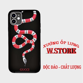 Ốp Lưng  độc lạ ốp thời trang gucci hình con rắn màu đỏ cực hiếm có dành cho Iphone 6 đến 12 promax BRD20210205