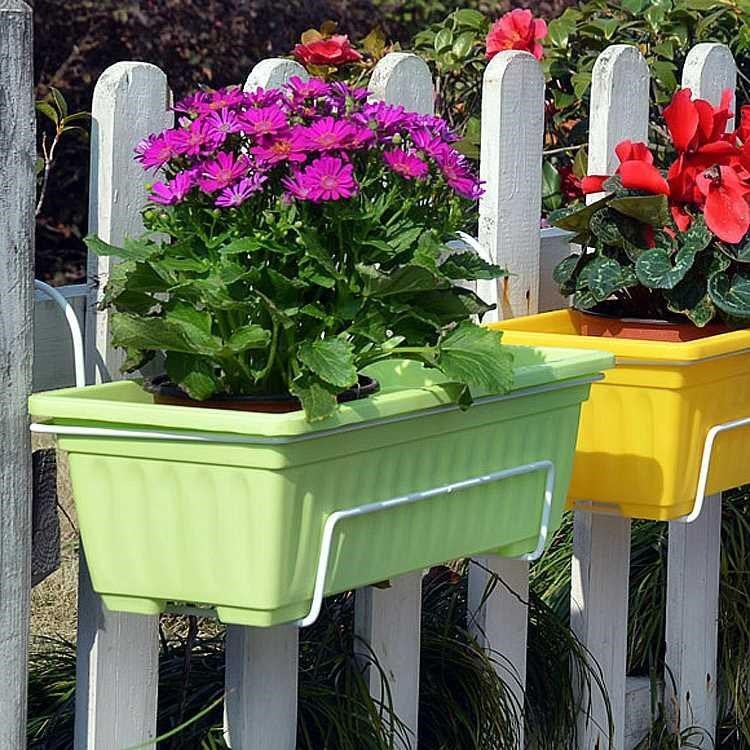 Chậu trồng rau (KÈM GIỎ TREO BAN CÔNG) chậu nhựa dài trồng cây, hạt giống, rau mầm