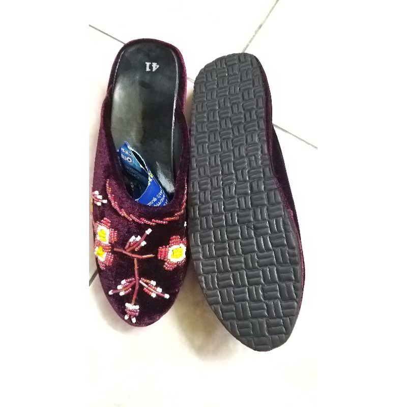 Dép nhung nữ cao 3 phân