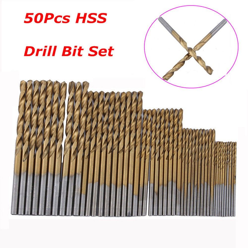 Bộ 50 Mũi Khoan Thép Gió Hss 1 / 1.5 / 2 / 2.5 / 3mm Mới