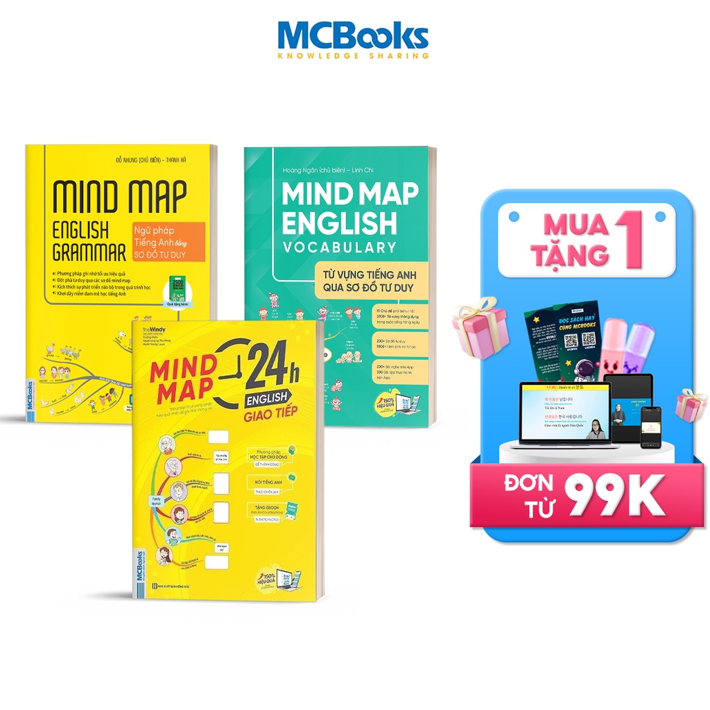 Sách - Combo Mindmap English Và Tự Học 2000 Từ Vựng Tiếng Anh Cơ Bản Kèm App Học Online