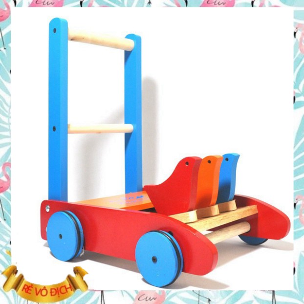 Xe Gà Tập Đi Cho Bé Yêu (Xe Gỗ 3 Con Gà)