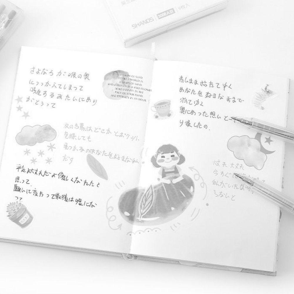 Bộ Bút Mực Gel 9 Màu Trơn Tiện Dụng Cho Học Sinh / Văn Phòng