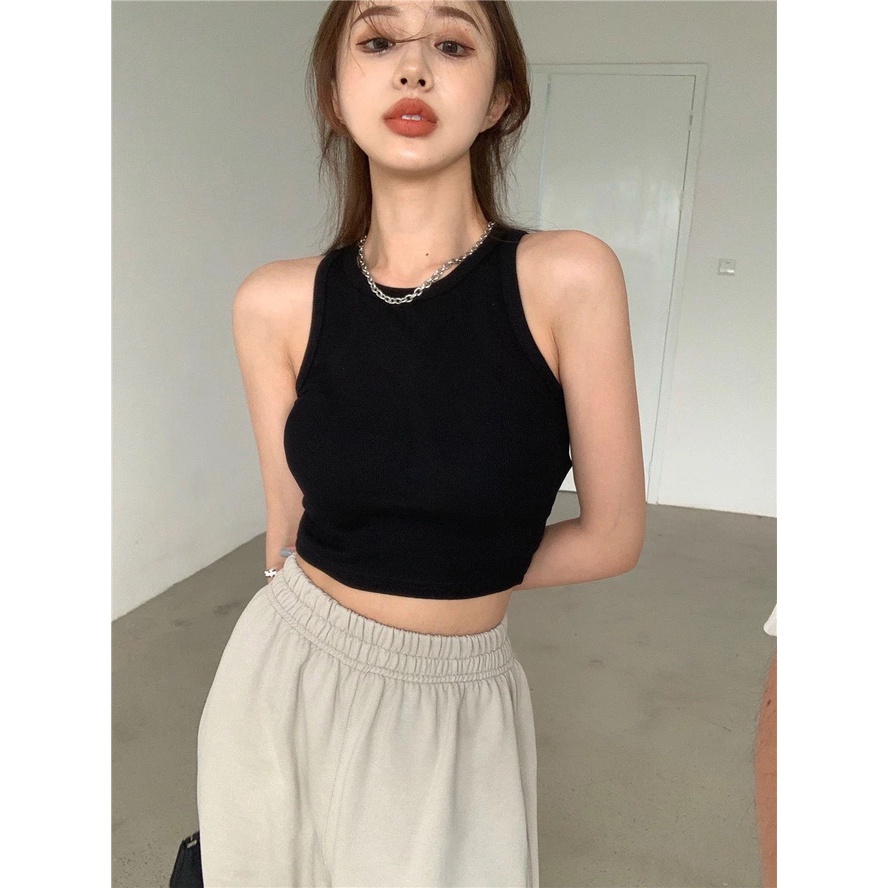 Áo Bra Nữ Croptop Thun Gân Tăm Xuất Khẩu Năng Động Trẻ Trung
