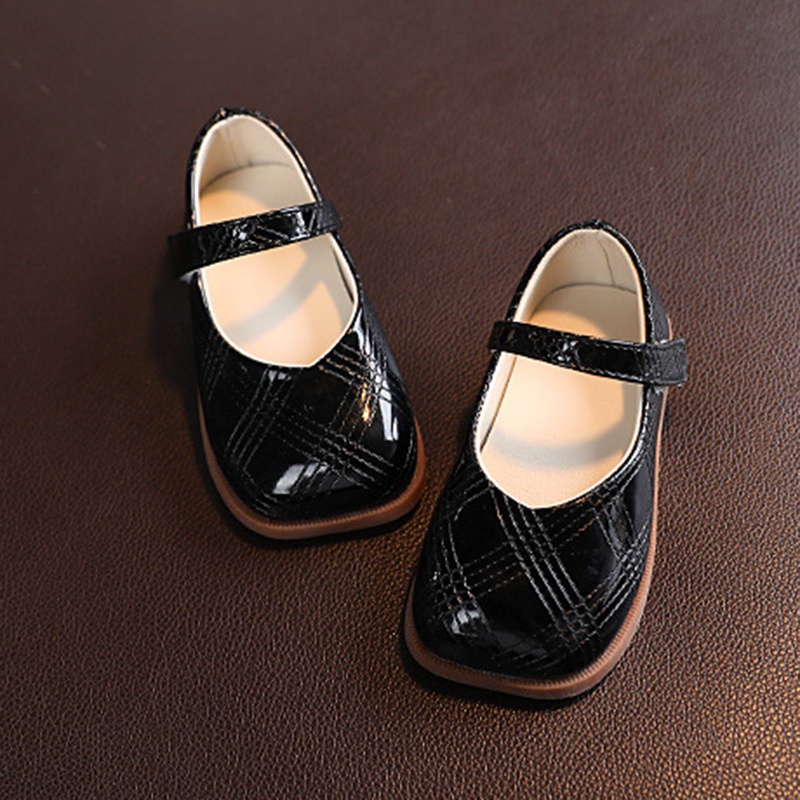 Giày Da Đế Mềm Màu Trơn Phong Cách Công Chúa Hàn Quốc Thời Trang Xuân Thu Cho Bé Gái