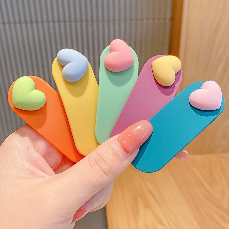 Kẹp tóc hình trái tim đơn giản thời trang mùa hè phong cách Nhật Bản độc đáo