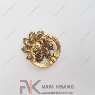 Núm kéo cửa tủ hoa đồng NKD091 (Màu Đồng Vàng)