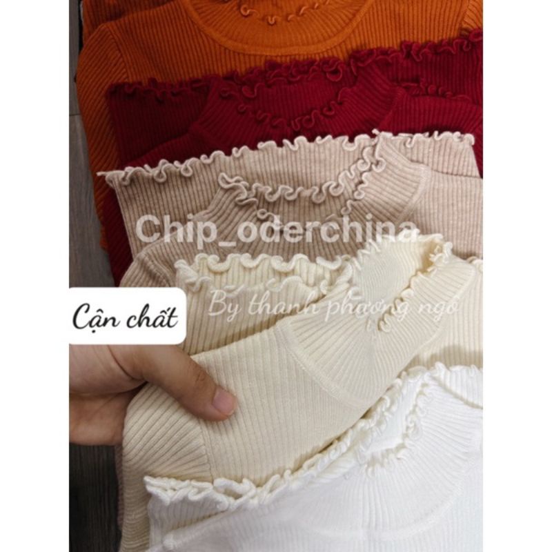 Áo len tăm diềm cổ chất co dãn 7màu | BigBuy360 - bigbuy360.vn