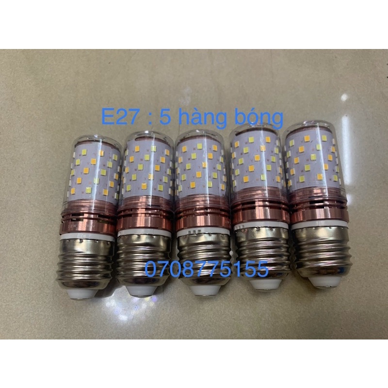 Bóng Đèn Led đuôi  E14,E27 12w 3 Màu  đuôi xoáy thay đổi ac 220w