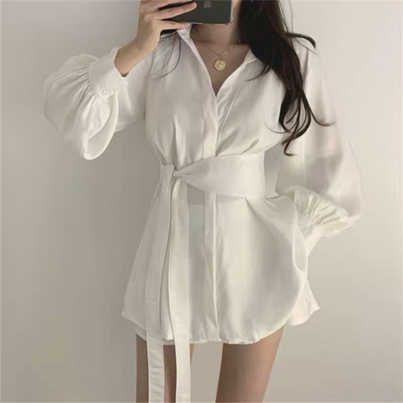Bộ đồ nữ sơ mi nữ quần đùi, set đồ nữ áo sơ mi kèm đai buộc vải đũi tạo dáng cao thon gọn