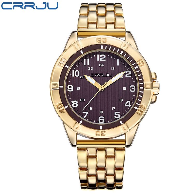 Đồng hồ CRRJU 2113 S thạch anh thép không gỉ chống nước chính hãng cho nam
