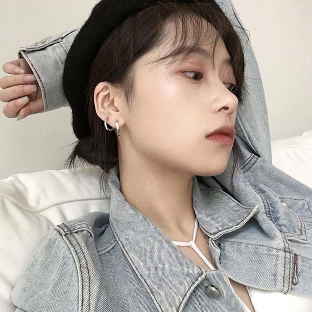 JARRED Khuyên Tai Bát Giác Bằng Đồng Bóng Phong Cách Mới Cá Tính Dành Cho Bạn Nữ