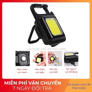 Đèn led Móc chìa khoá đèn pin LED COB mini tích hợp mở bia, chống nước,