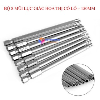 Mts bộ 8 mũi lục giác hoa thị có lỗ cho máy khoan và bắt vít 150mm