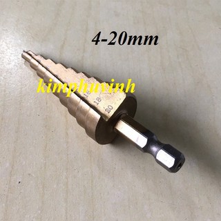 01 CÁI - 4-20mm MŨI KHOAN THÁP - MŨI KHOAN NHIỀU TẦNG 4-20mm