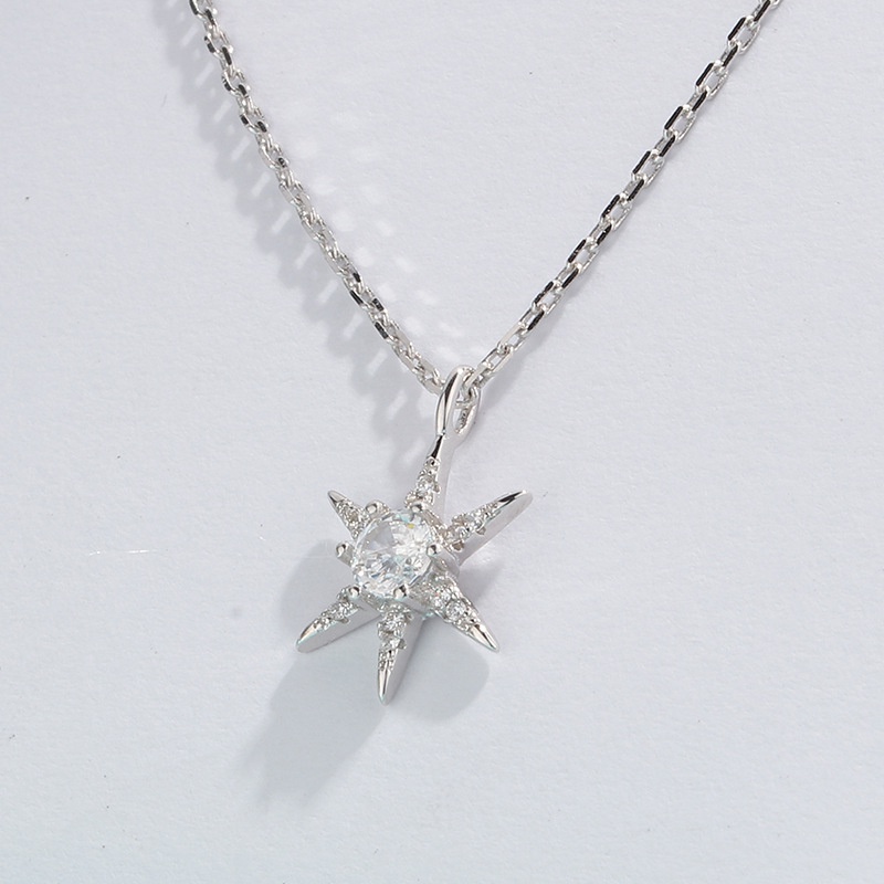 Bộ Vòng cổ + Bông Tai Hình Lục Giác + Ngôi Sao Phong Cách Âu Mỹ Cổ Điển Thời