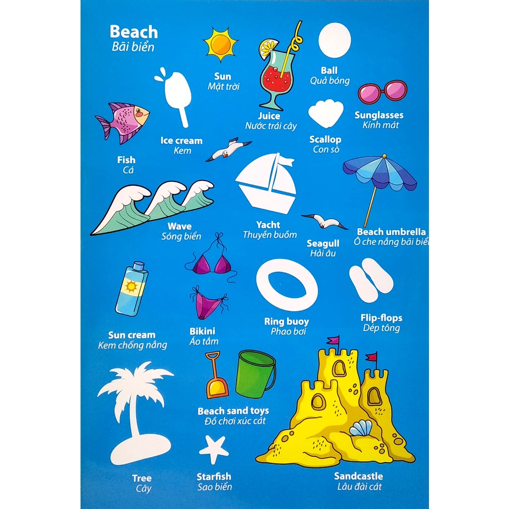 Sách Sticker For Kids 4 (Song Ngữ Anh - Việt) - Từ Mới