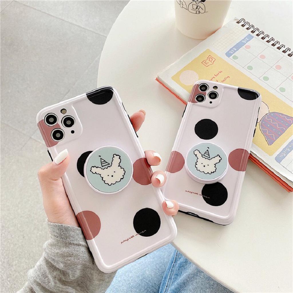 Ốp Lưng Iphone Cao Cấp Full Viền Chấm Bi 3 Màu Kèm Pop Dành Cho Tất Cả Dòng Iphone từ 6 đến 11promax | BigBuy360 - bigbuy360.vn