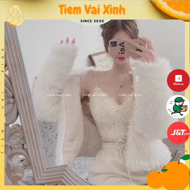 Áo Hai Dây Croptop 🍊[FREESHIP]🍊 Áo Ren Croptop - Tiệm Vải Xinh - HD001