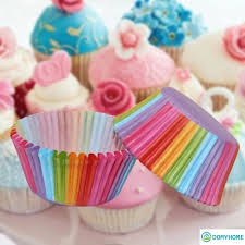 Set 100 Cốc Giấy Dùng Làm Bánh Cupcake màu dễ thương