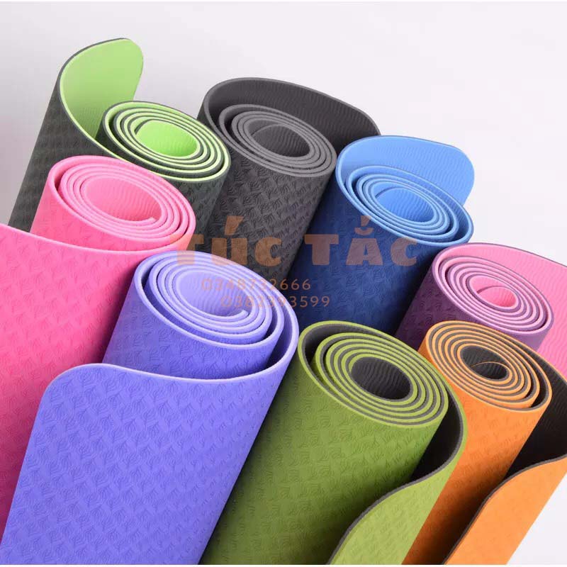 Thảm tập yoga TPE 2 lớp 6mm cao cấp chống trượt tập gym thiền pilates tại nhà - Chợ Túc Tắc